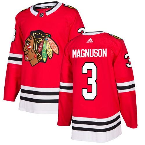 Adidas Men Chicago Blackhawks #3 Keith Magnuson Red Home Authentic Stitched NHL Jersey->chicago blackhawks->NHL Jersey